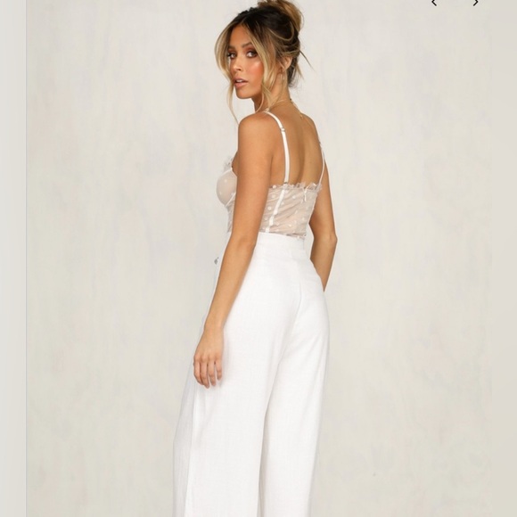 Australialia Runaway Nude and white dot mesh Bodysuit Size M - Picture 2 of 6